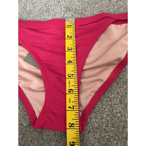 J Crew re-Imagined Curved Waist Bikini Bottom Pink Women Small New W/Tags - Picture 8 of 8